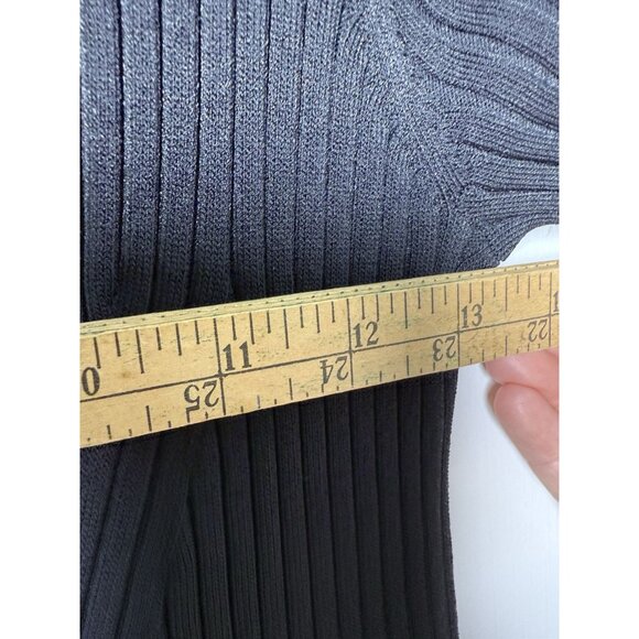 NWT Boden Long Sleeve Ribbed Knit US 10P Black Midi Dress Keyhole Siren Bodycon - Picture 11 of 13
